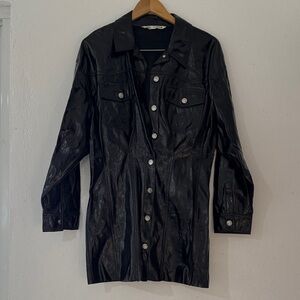 Zara Leather Black Dress